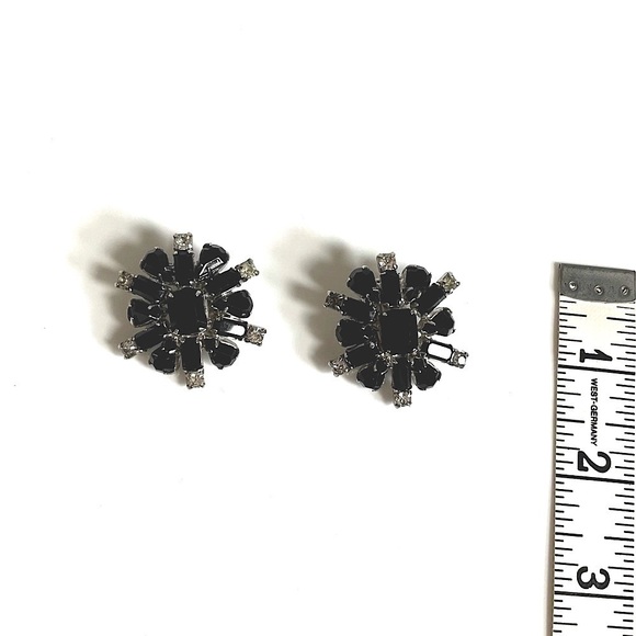 WEISS vintage silver & black & crystal stones - Picture 1 of 7
